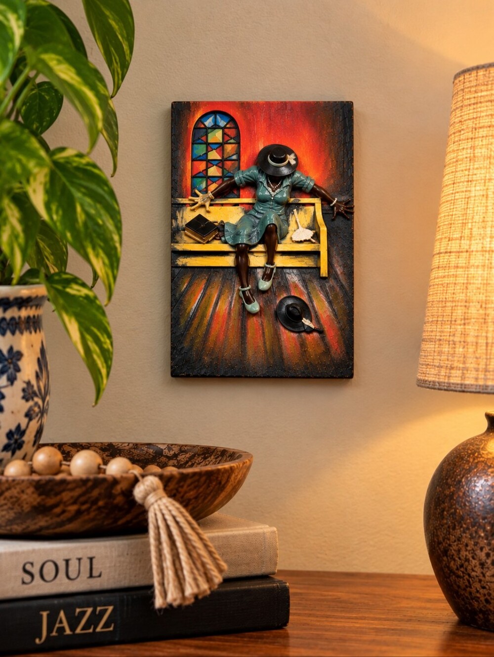 Annie Lee Holy Ghost 3D Wall Plaque 2000 JOI Item 25007 African American Art